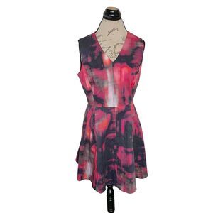 Piol Womens Dress Size Small Tie Dye Fit Flared Colorful Short Office Work Wear